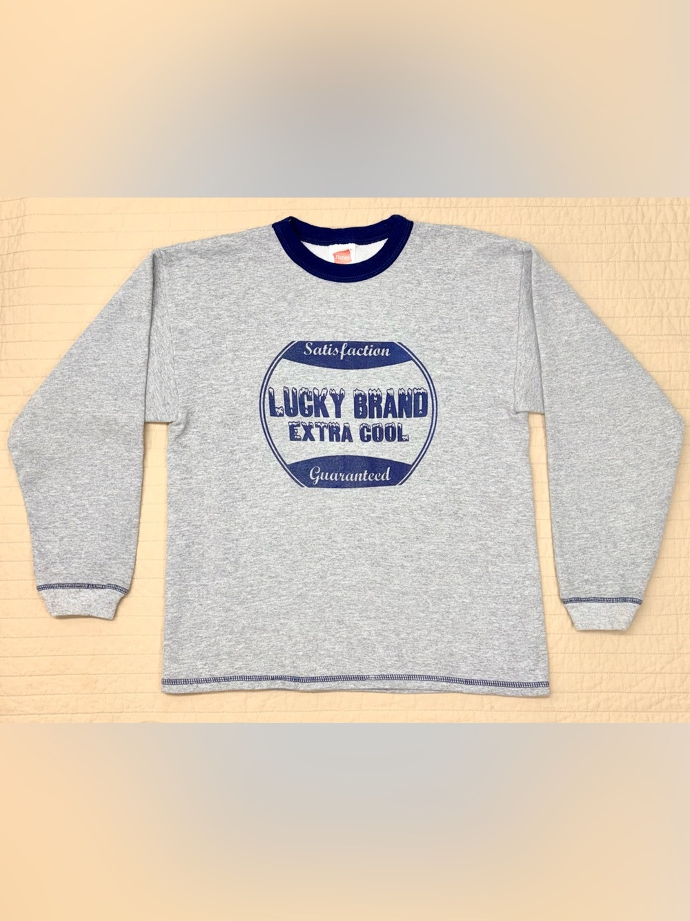 Vintage Hanes  “Lucky Brand Extra Cool” Shrunken Crewneck Sweatshirt